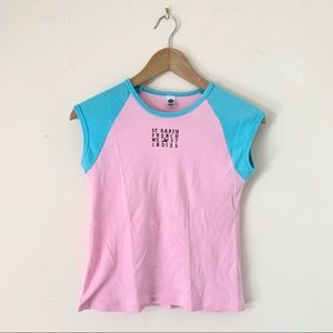 90s/2000s Style Cap Sleeved Logo Tee